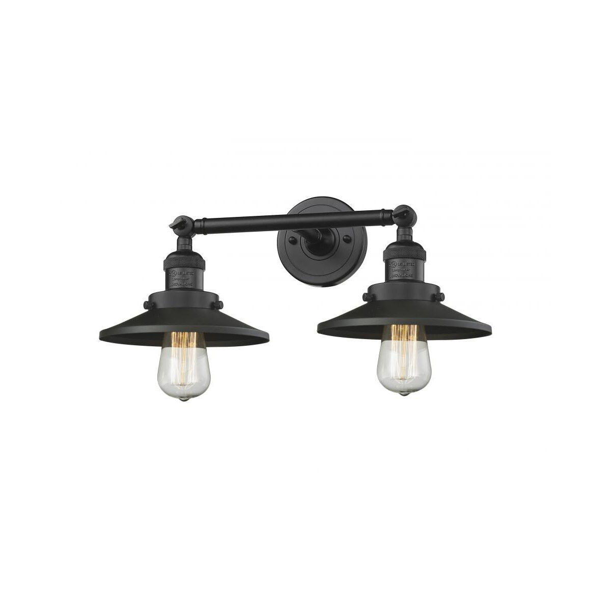 Franklin Restoration Railroad LED 8 inch Antique Brass Bath Vanity Light Wall Light in Matte Black, Franklin Restoration