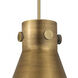 Newton Cone 1 Light 8 inch Brushed Brass Pendant Ceiling Light