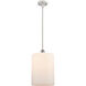 Ballston Large Cobbleskill LED 9 inch White and Polished Chrome Pendant Ceiling Light in Matte White Glass, Ballston