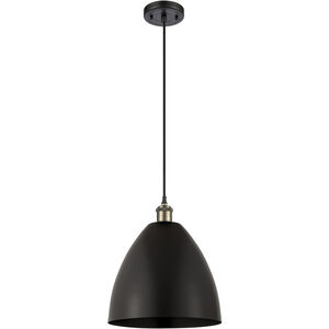 Ballston Dome LED 12 inch Black Antique Brass Mini Pendant Ceiling Light