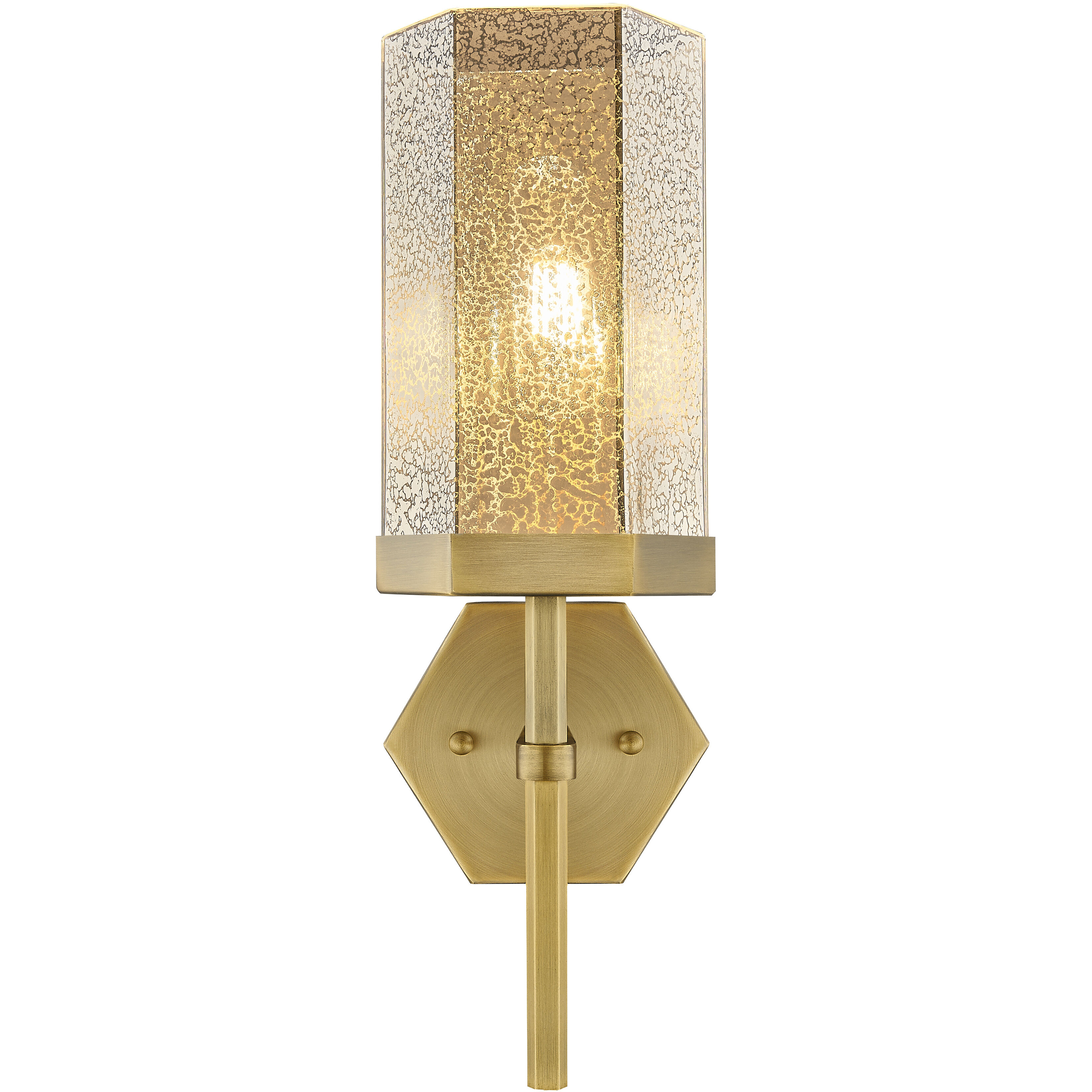 Downtown Urban Blakeley Wallchiere Wall Light in Brushed Brass, Mercury
