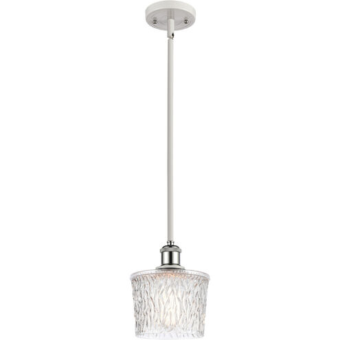 Ballston Niagra LED 7 inch White and Polished Chrome Pendant Ceiling Light, Ballston
