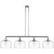 Franklin Restoration Bell LED 54 inch Polished Chrome Island Light Ceiling Light in Clear Deco Swirl Glass