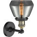 Franklin Restoration Fulton 1 Light 7 inch Black Antique Brass Semi-Flush Mount Ceiling Light in Plated Smoke Glass, Franklin Restoration