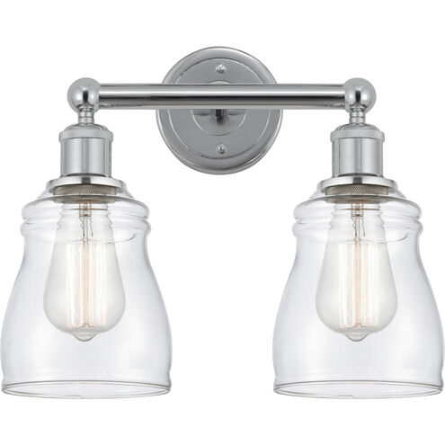 Edison Ellery 2 Light 14 inch Polished Chrome Bath Vanity Light Wall Light in Clear Glass