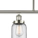 Ballston Small Bell 4 Light 48 inch Polished Nickel Island Light Ceiling Light in Clear Glass