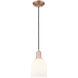 Arcadia Bella 1 Light 5.5 inch Antique Copper Mini Pendant Ceiling Light in White