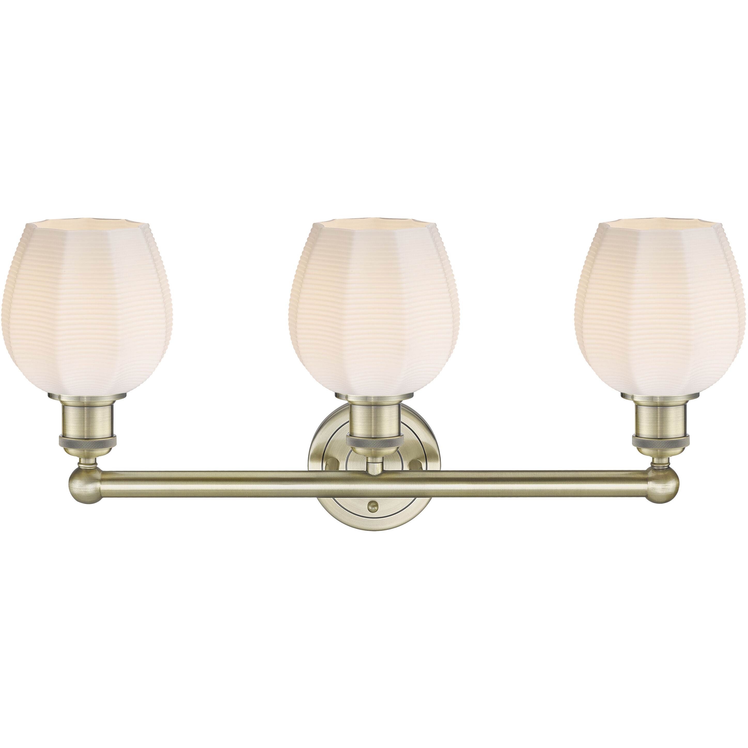 Norfolk 3 Light 23.75 inch Antique Brass Bath Vanity Light Wall Light in Matte White