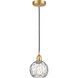 Edison Athens Water Glass 1 Light 6 inch Satin Gold Mini Pendant Ceiling Light