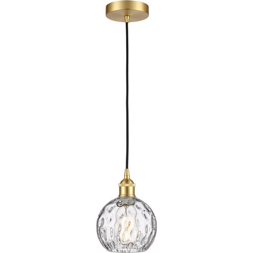 Edison Athens Water Glass 1 Light 6 inch Satin Gold Mini Pendant Ceiling Light