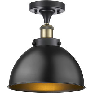 Ballston Urban 1 Light 10 inch Black Antique Brass Semi-Flush Mount Ceiling Light