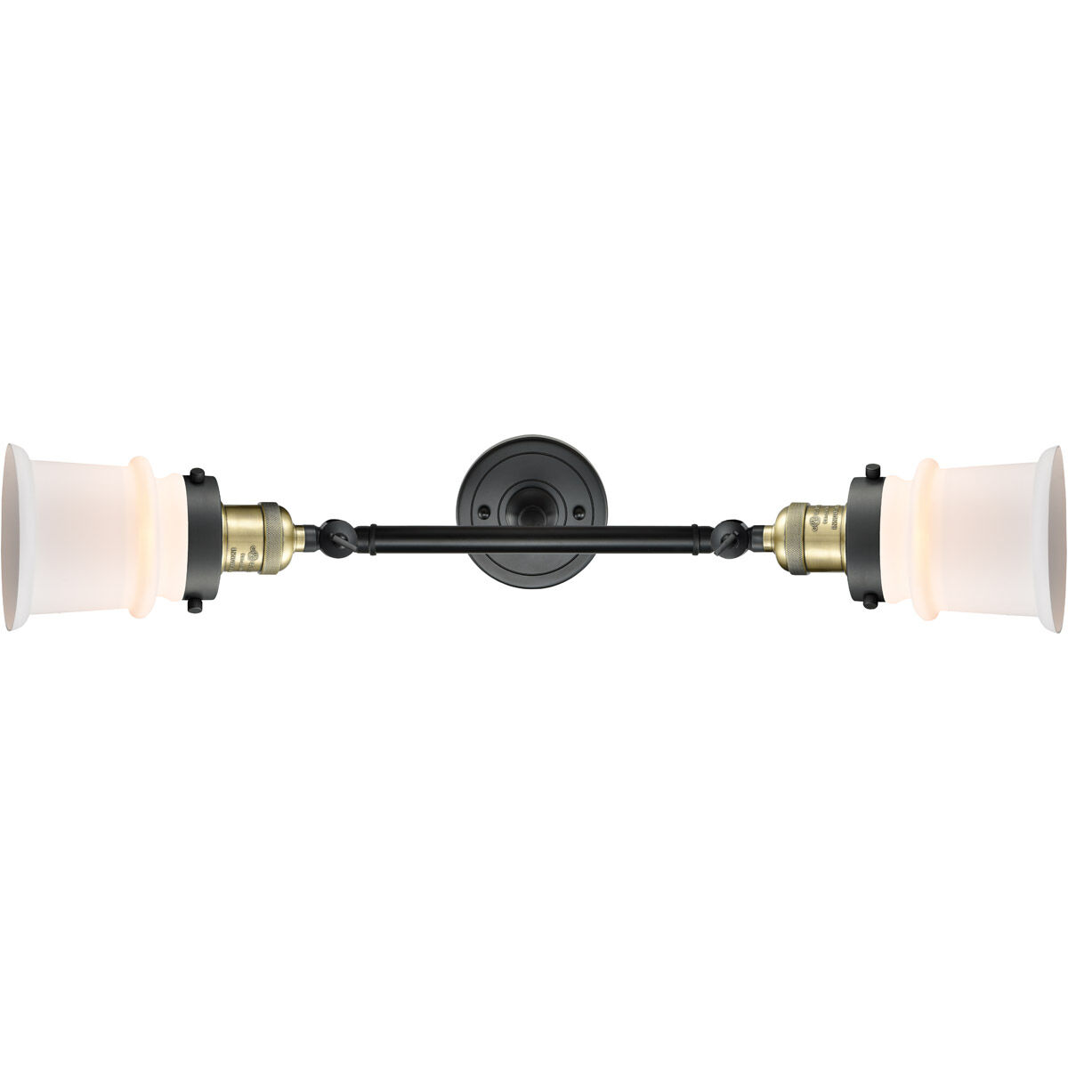 Franklin Restoration Small Canton LED 6 inch Black Antique Brass Bath Vanity Light Wall Light in Matte White Glass, Franklin Restoration