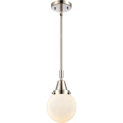 Franklin Restoration Beacon 1 Light 6 inch Polished Nickel Mini Pendant Ceiling Light in Matte White Glass