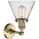 Franklin Restoration Large Cone LED 8 inch Antique Brass Sconce Wall Light in Seedy Glass, Franklin Restoration