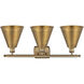 Ballston Cone 3 Light 28 inch Brushed Brass Bath Vanity Light Wall Light