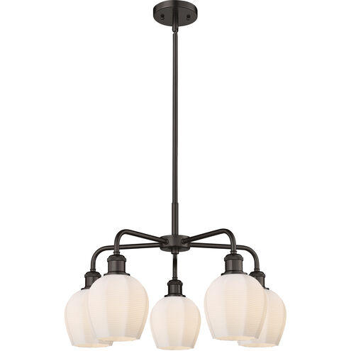 Norfolk 5 Light 23.75 inch Oil Rubbed Bronze Chandelier Ceiling Light in Matte White