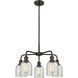 Caledonia 5 Light 23 inch Oil Rubbed Bronze Chandelier Ceiling Light in Mica Glass