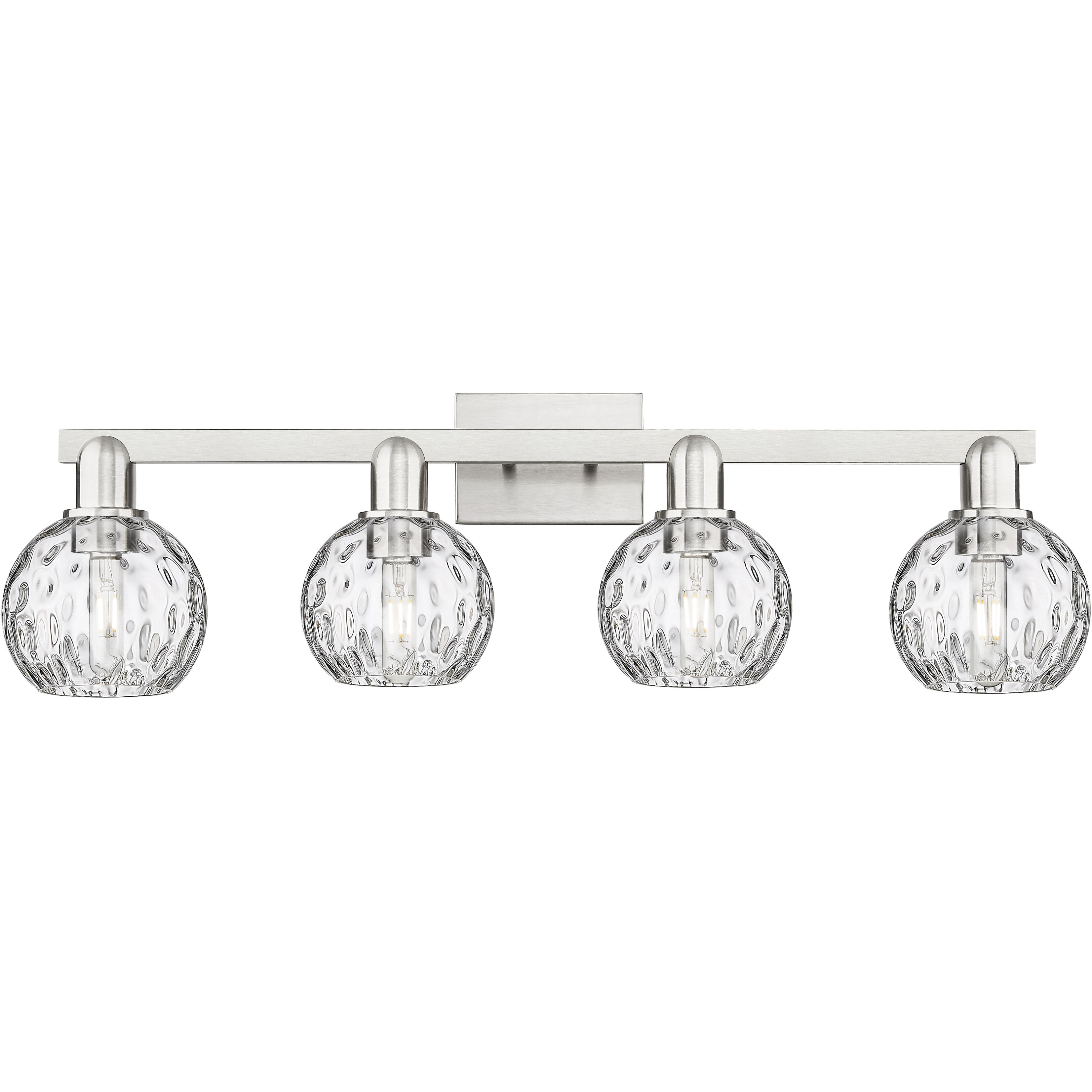 Arcadia Athens Water Glass 4 Light 33 inch Brushed Satin Nickel Bath Vanity Light Wall Light