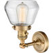Franklin Restoration Fulton 1 Light 7 inch Brushed Brass Sconce Wall Light in Clear Glass, Franklin Restoration