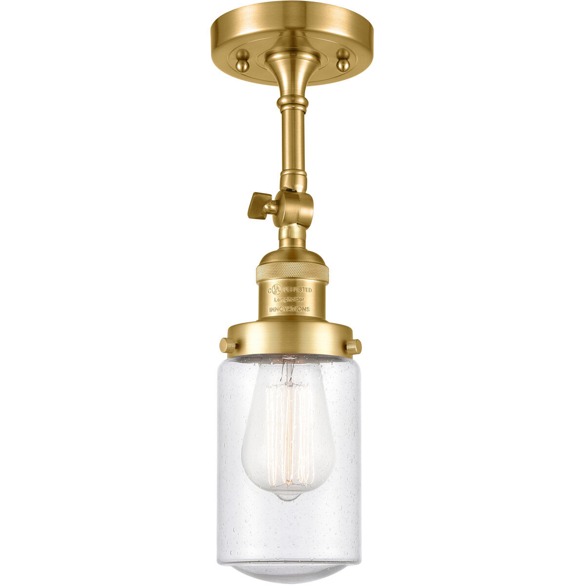 Franklin Restoration Dover LED 5 inch Satin Gold Sconce Wall Light in Seedy Glass, Franklin Restoration