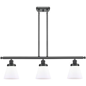 Ballston Small Cone LED 36 inch Matte Black Island Light Ceiling Light in Matte White Glass, Ballston
