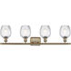Ballston Salina 4 Light 36 inch Antique Brass Bath Vanity Light Wall Light in Incandescent, Clear Spiral Fluted Glass, Ballston