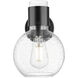 Downtown Urban Lawton Sphere Armed Sconce Wall Light in Matte Black, Seedy