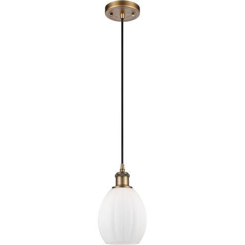 Ballston Eaton LED 6 inch Brushed Brass Mini Pendant Ceiling Light, Ballston