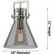 Newton Cone 1 Light 10 inch Matte Black Mini Pendant Ceiling Light in Mercury Glass
