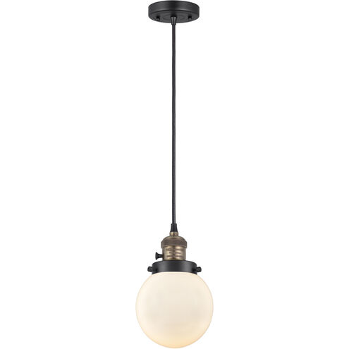 Franklin Restoration Beacon LED 6 inch Black Antique Brass Mini Pendant Ceiling Light