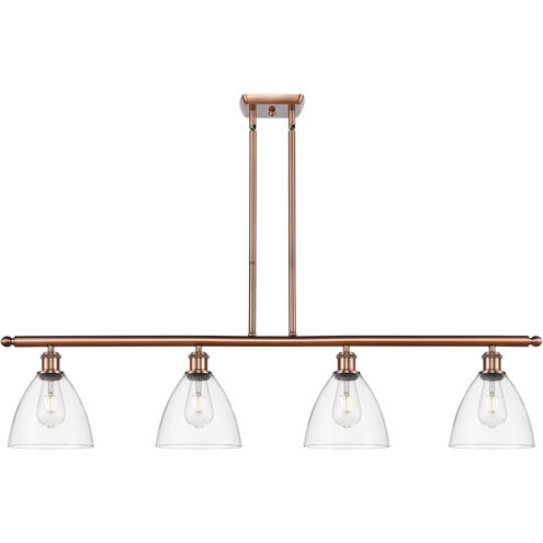 Ballston Ballston Dome LED 48 inch Antique Copper Island Light Ceiling Light in Clear Glass