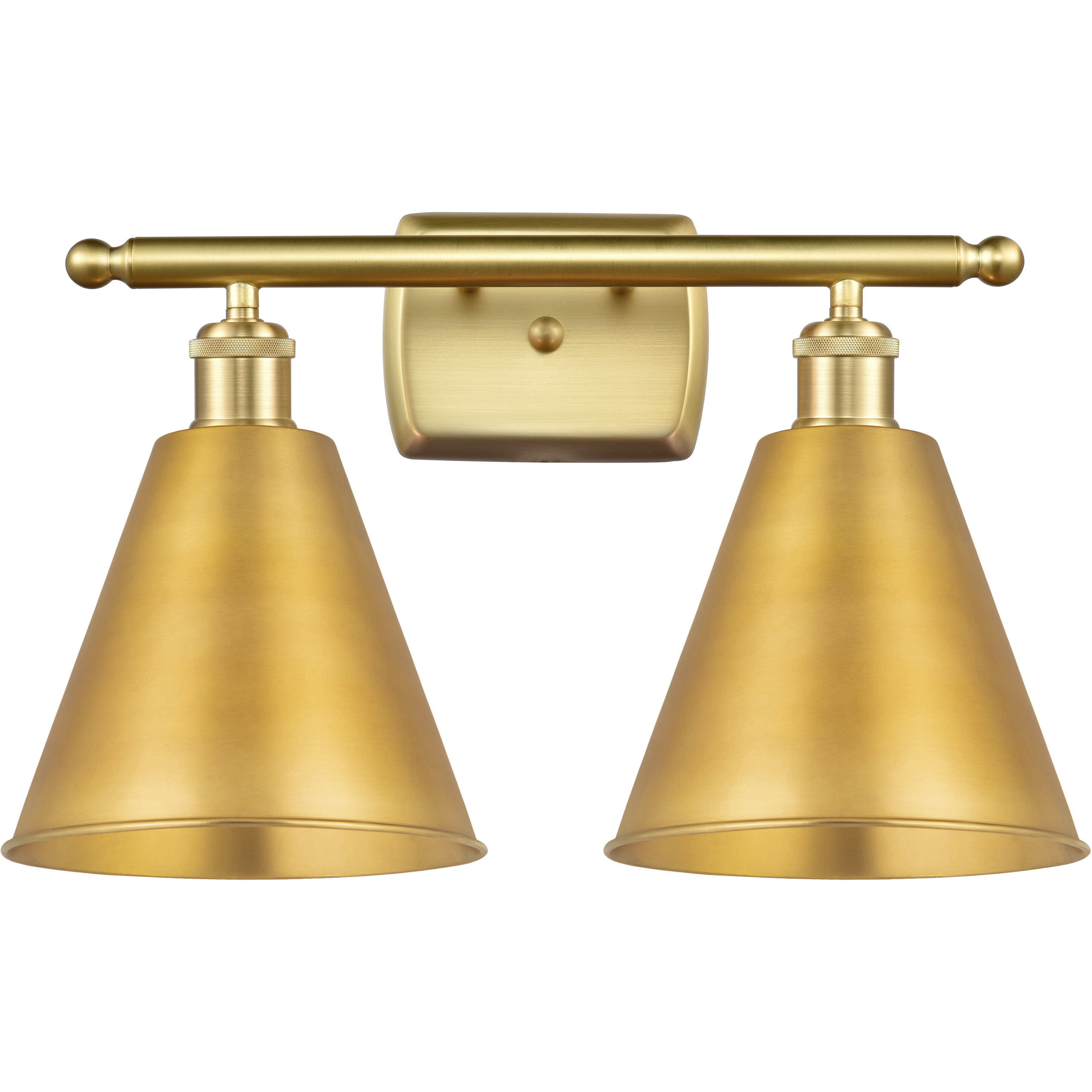 Ballston Cone 2 Light 18 inch Satin Gold Bath Vanity Light Wall Light