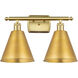 Ballston Cone 2 Light 18 inch Satin Gold Bath Vanity Light Wall Light