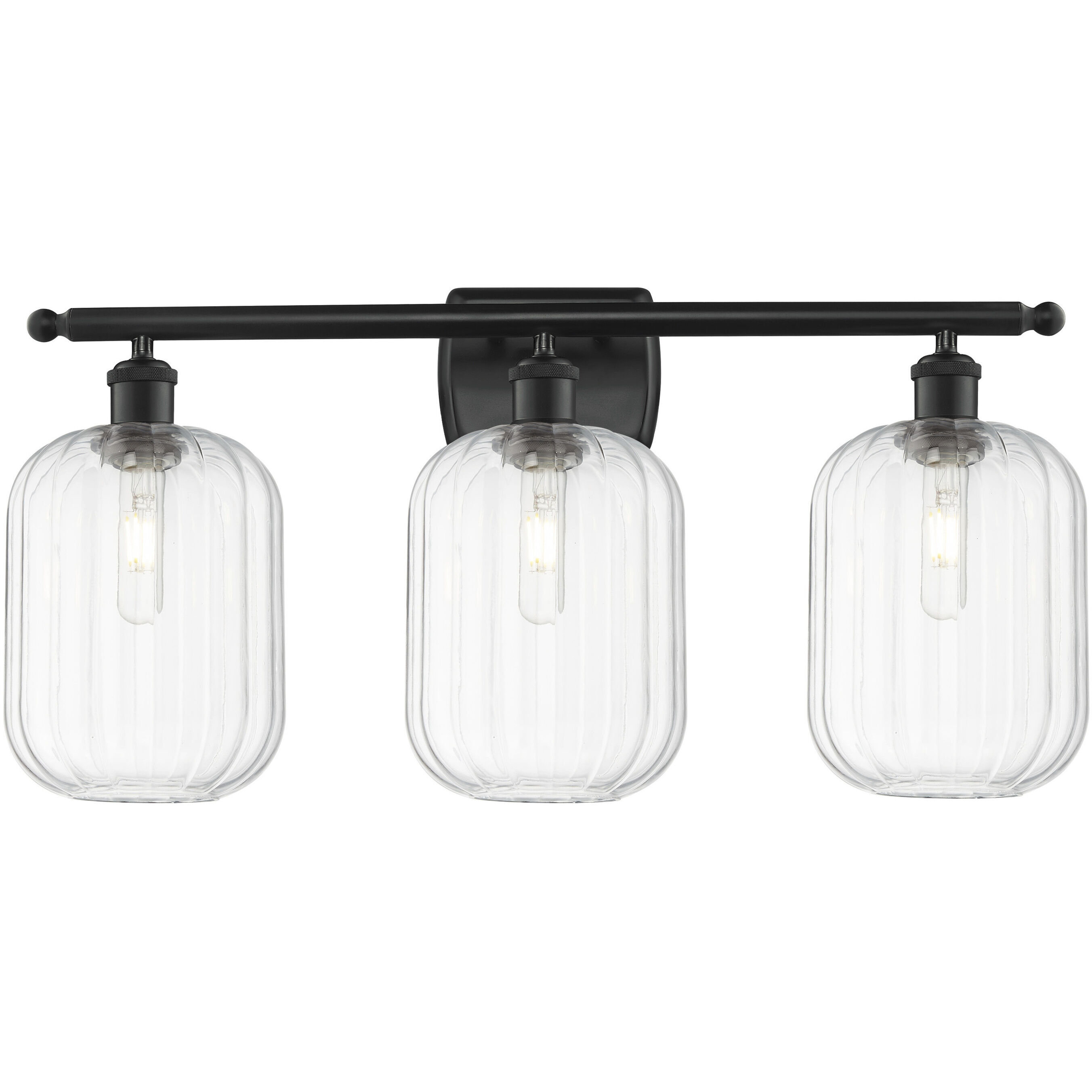 Ballston Preston 3 Light 26.75 inch Matte Black Bath Vanity Light Wall Light in Clear