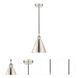 Edison Cone LED 8 inch Polished Nickel Mini Pendant Ceiling Light