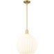 Arcadia White Venetian 1 Light 13.75 inch Satin Gold Mini Pendant Ceiling Light