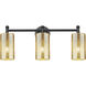 Downtown Urban Crown Point 3 Light 23.88 inch Matte Black Bath Vanity Light Wall Light in Mercury