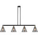 Franklin Restoration Large Cone LED 52.38 inch Black Antique Brass Island Light Ceiling Light in Plated Smoke Glass, Franklin Restoration