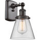 Ballston Small Cone LED 6 inch Oil Rubbed Bronze Sconce Wall Light in Clear Glass, Ballston