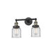 Franklin Restoration Small Bell 2 Light 16 inch Black Antique Brass Bath Vanity Light Wall Light in Clear Glass, Franklin Restoration