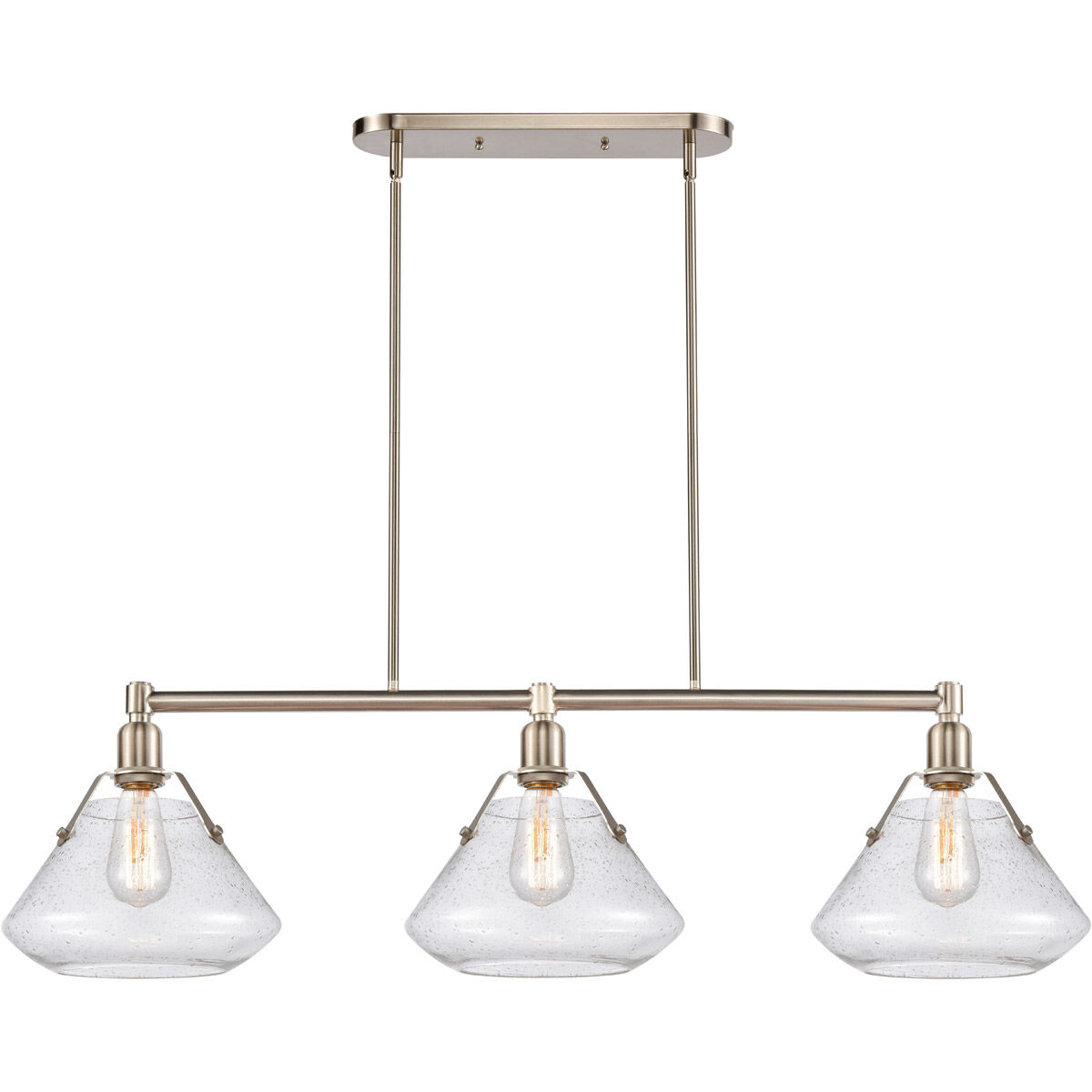 Luna 3 Light 41.75 inch Satin Nickel Island Light Ceiling Light