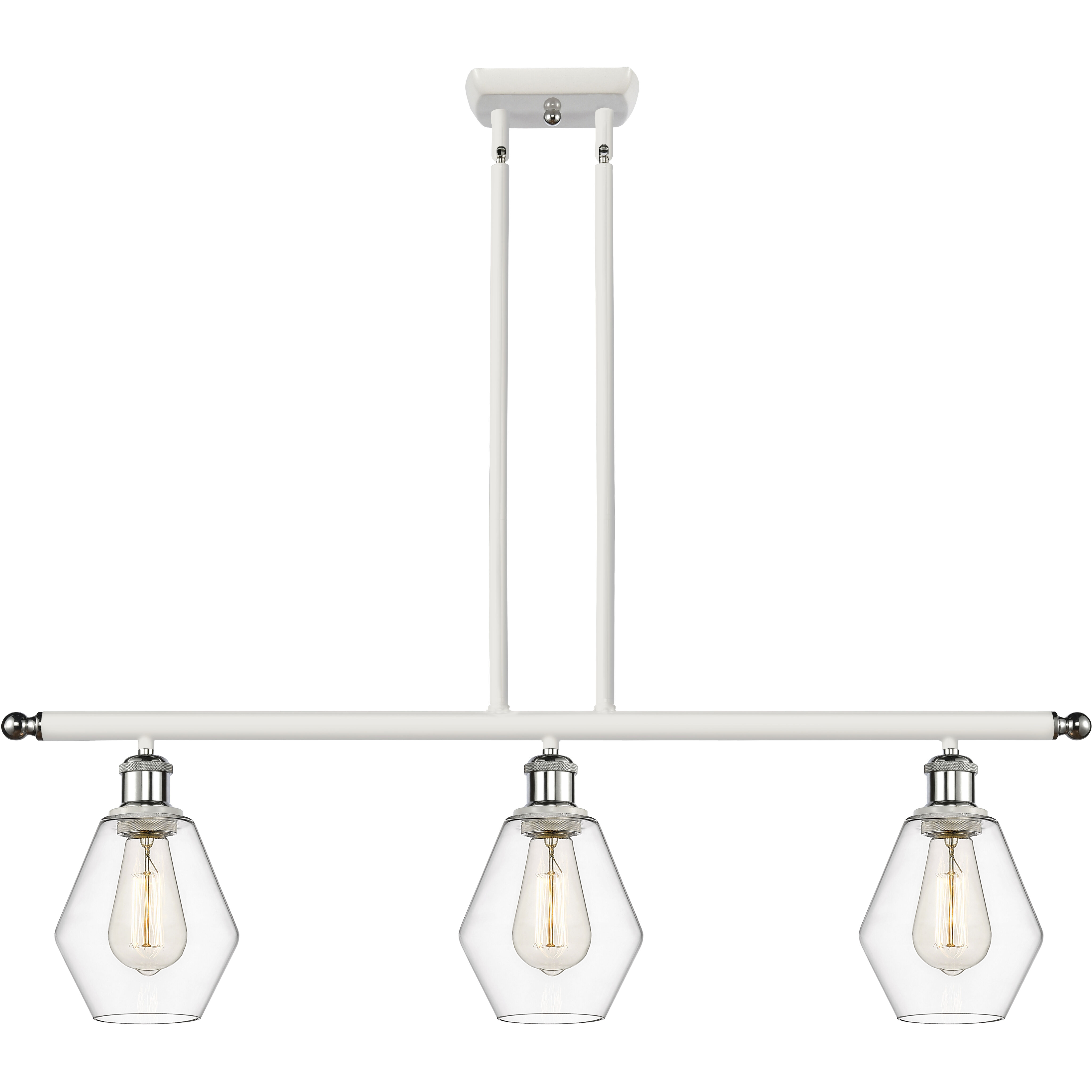 Ballston Cindyrella LED 36 inch White and Polished Chrome Island Light Ceiling Light in Clear Glass