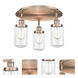 Dover 3 Light 16.25 inch Antique Copper Flush Mount Ceiling Light in Clear