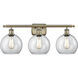 Ballston Athens LED 26 inch Antique Brass Bath Vanity Light Wall Light in Clear Glass, Ballston