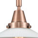 Franklin Restoration Halophane 1 Light 9 inch Antique Copper Mini Pendant Ceiling Light in Matte White Halophane Glass