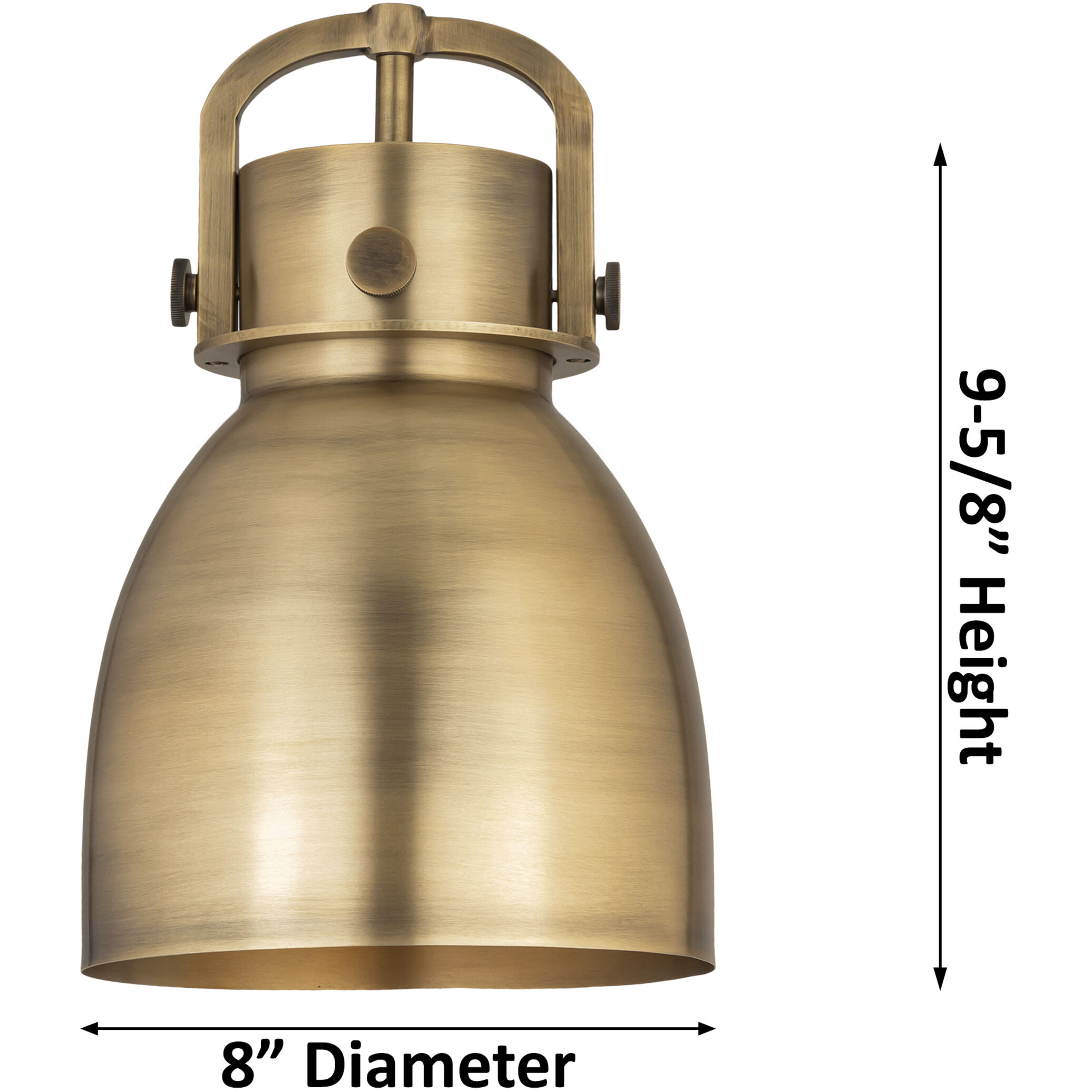 Newton Bell 1 Light 8 inch Matte Black Stem Hung Pendant Ceiling Light