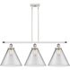 Ballston X-Large Cone LED 36 inch White and Polished Chrome Island Light Ceiling Light in Clear Glass