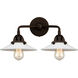 Nouveau 2 Halophane LED 17 inch Oil Rubbed Bronze Bath Vanity Light Wall Light in Matte White Halophane Glass