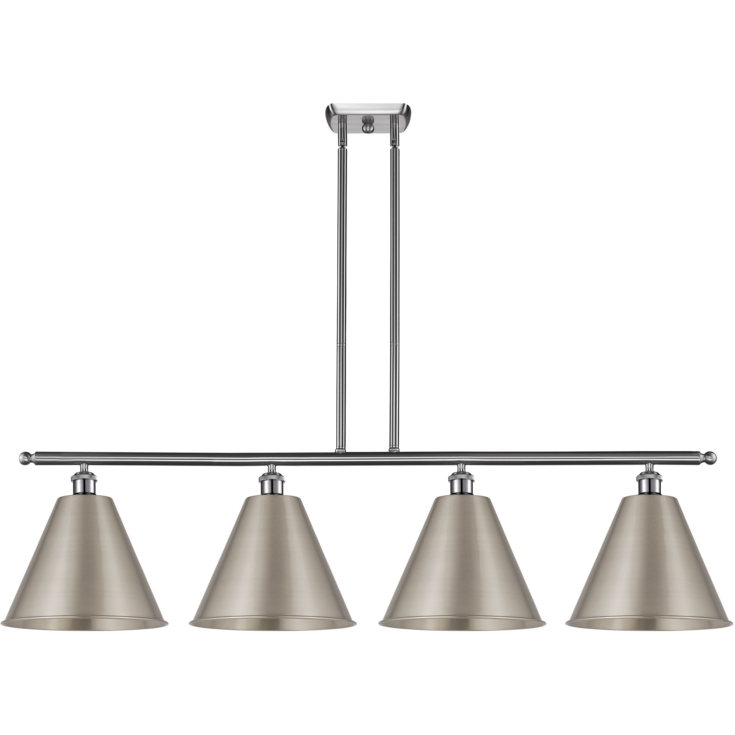 Ballston Cone 4 Light 50 inch Brushed Satin Nickel Island Light Ceiling Light
