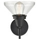 Caden 1 Light 8 inch Matte Black Sconce Wall Light
